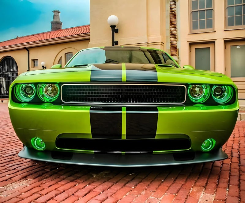 fangfei 12 by 48 inches Self Adhesive Auto Car Tint Headlight Taillight Fog Light Vinyl Smoke Film Sheet Sticker Cover (Green) - Image 3